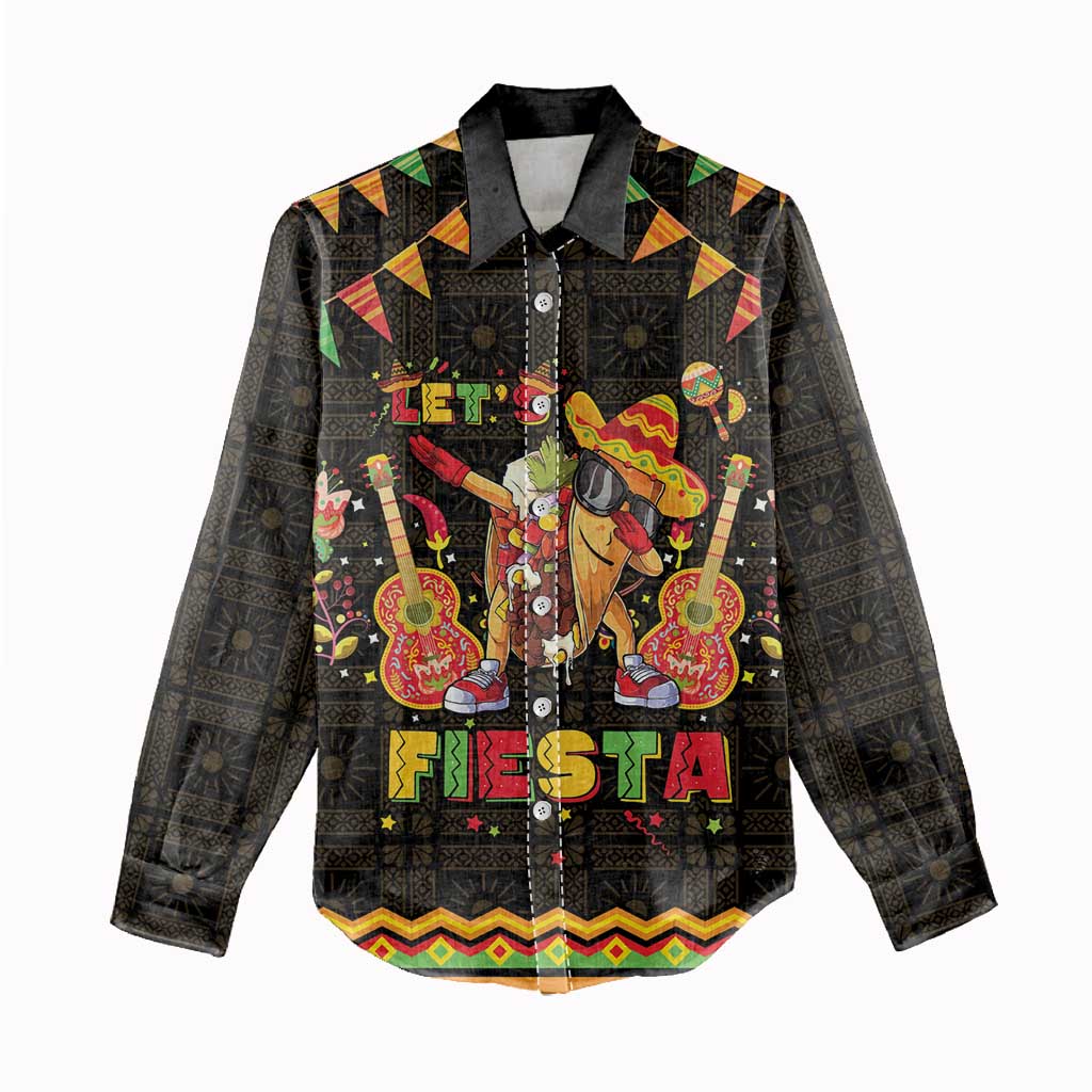 Mexico Cinco De Mayo Women Casual Shirt Let's Fiesta Dabbing Taco