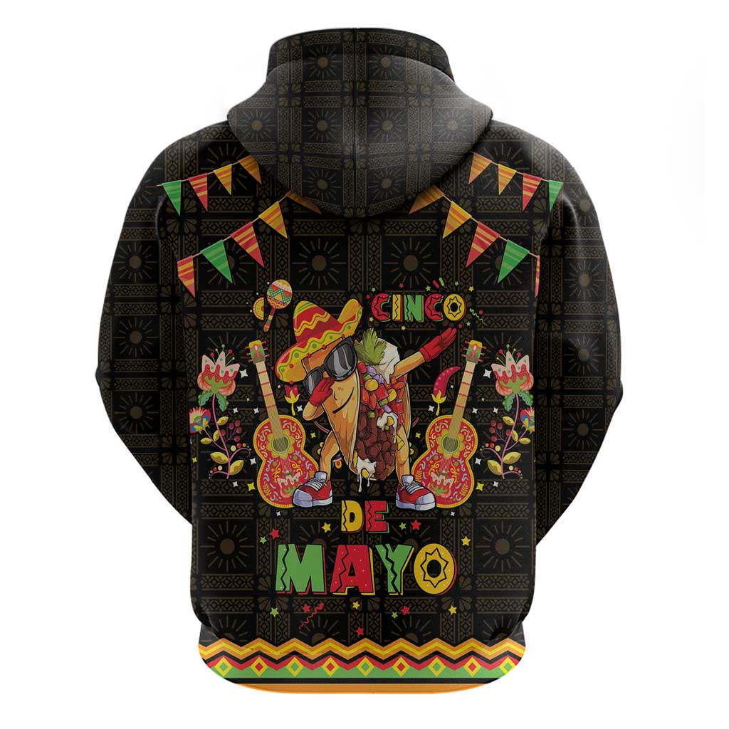 Mexico Cinco De Mayo Zip Hoodie Let's Fiesta Dabbing Taco