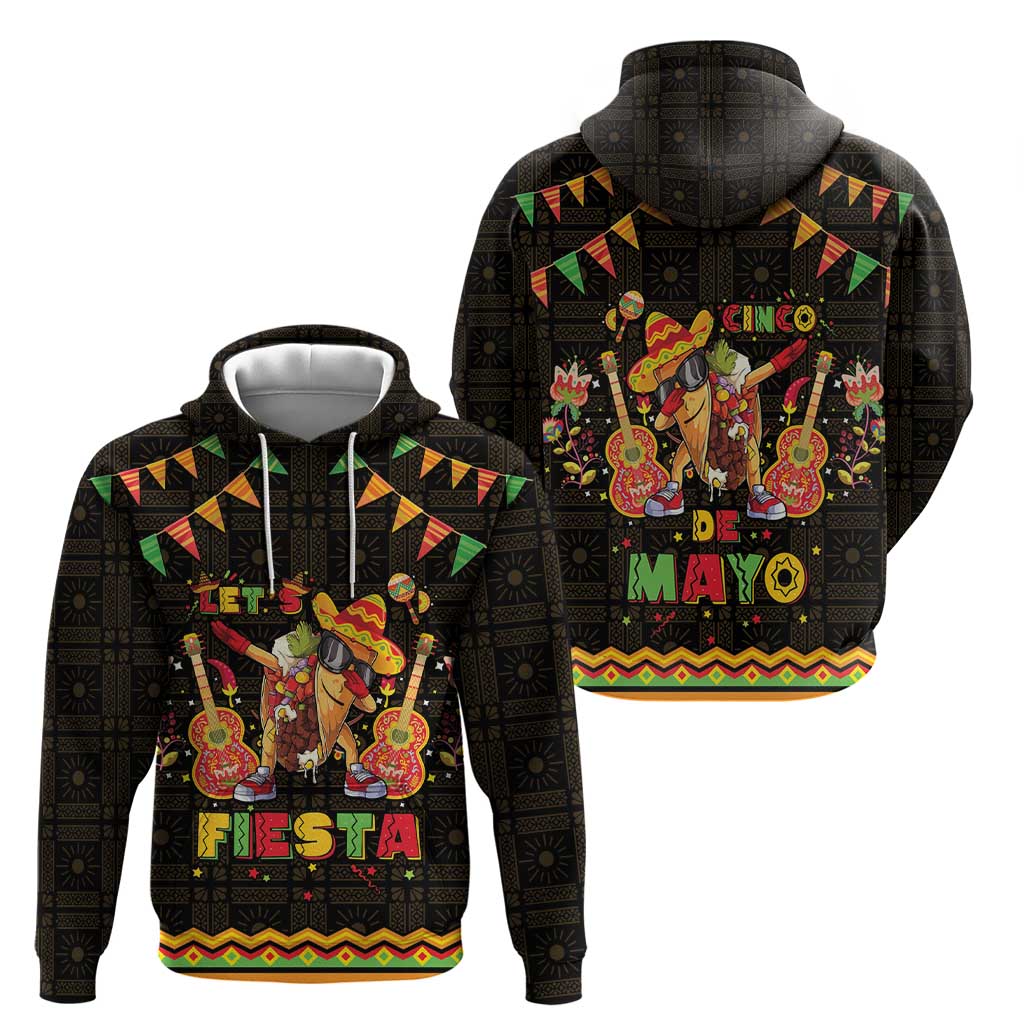 Mexico Cinco De Mayo Zip Hoodie Let's Fiesta Dabbing Taco