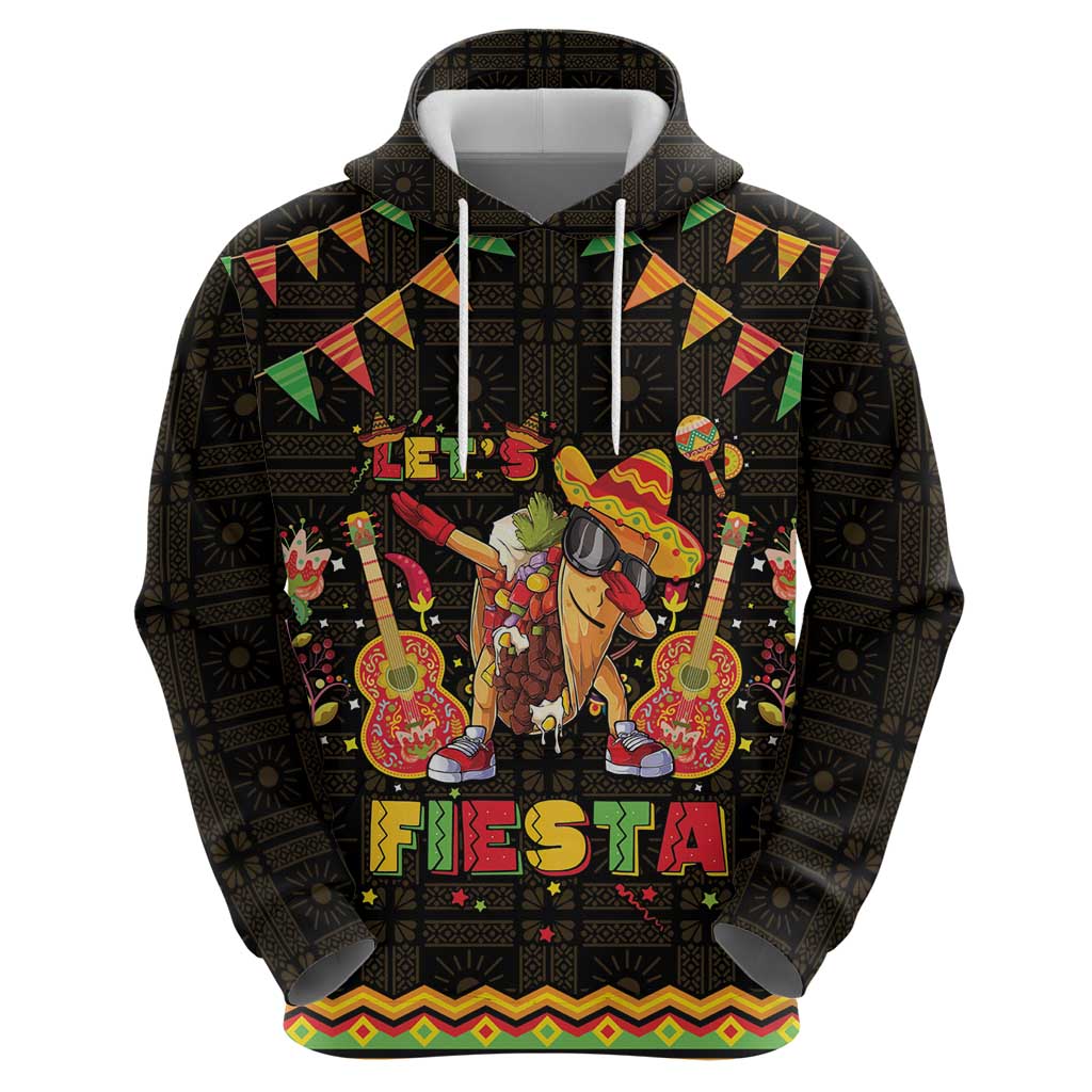 Mexico Cinco De Mayo Zip Hoodie Let's Fiesta Dabbing Taco
