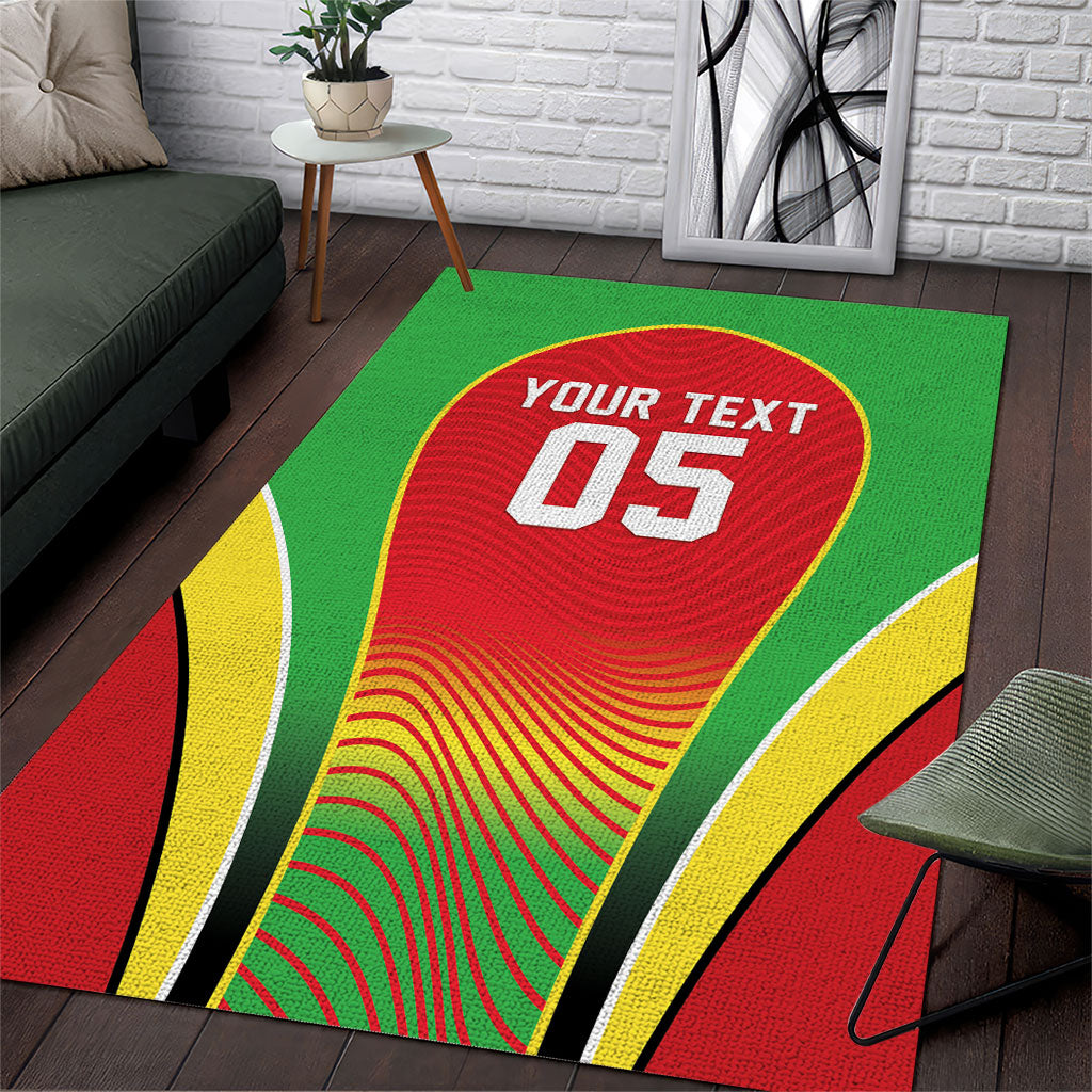 Custom Guyana 2026 Cricket Area Rug Come On Warriors
