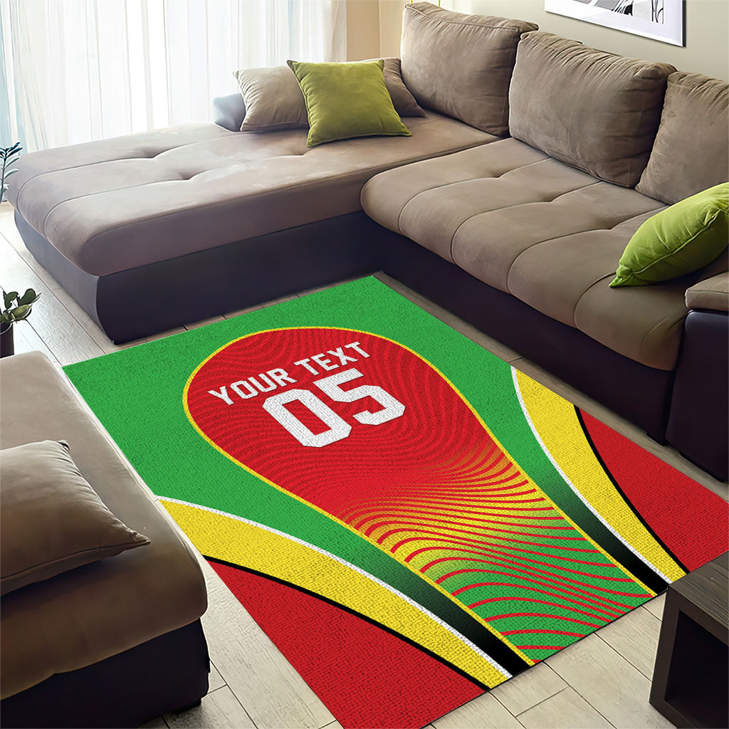 Custom Guyana 2026 Cricket Area Rug Come On Warriors