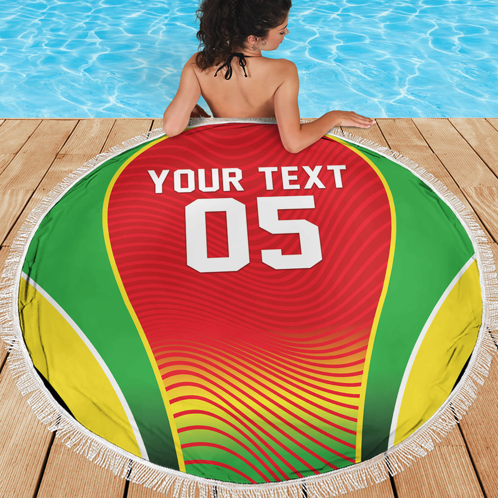 Custom Guyana 2026 Cricket Beach Blanket Come On Warriors