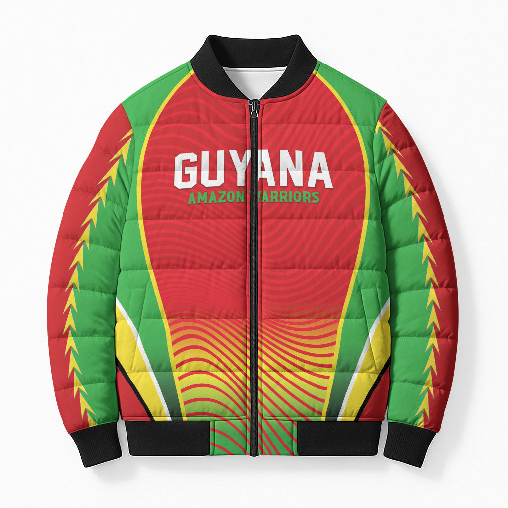 Custom Guyana 2026 Cricket Bomber Puffer Jacket Come On Warriors