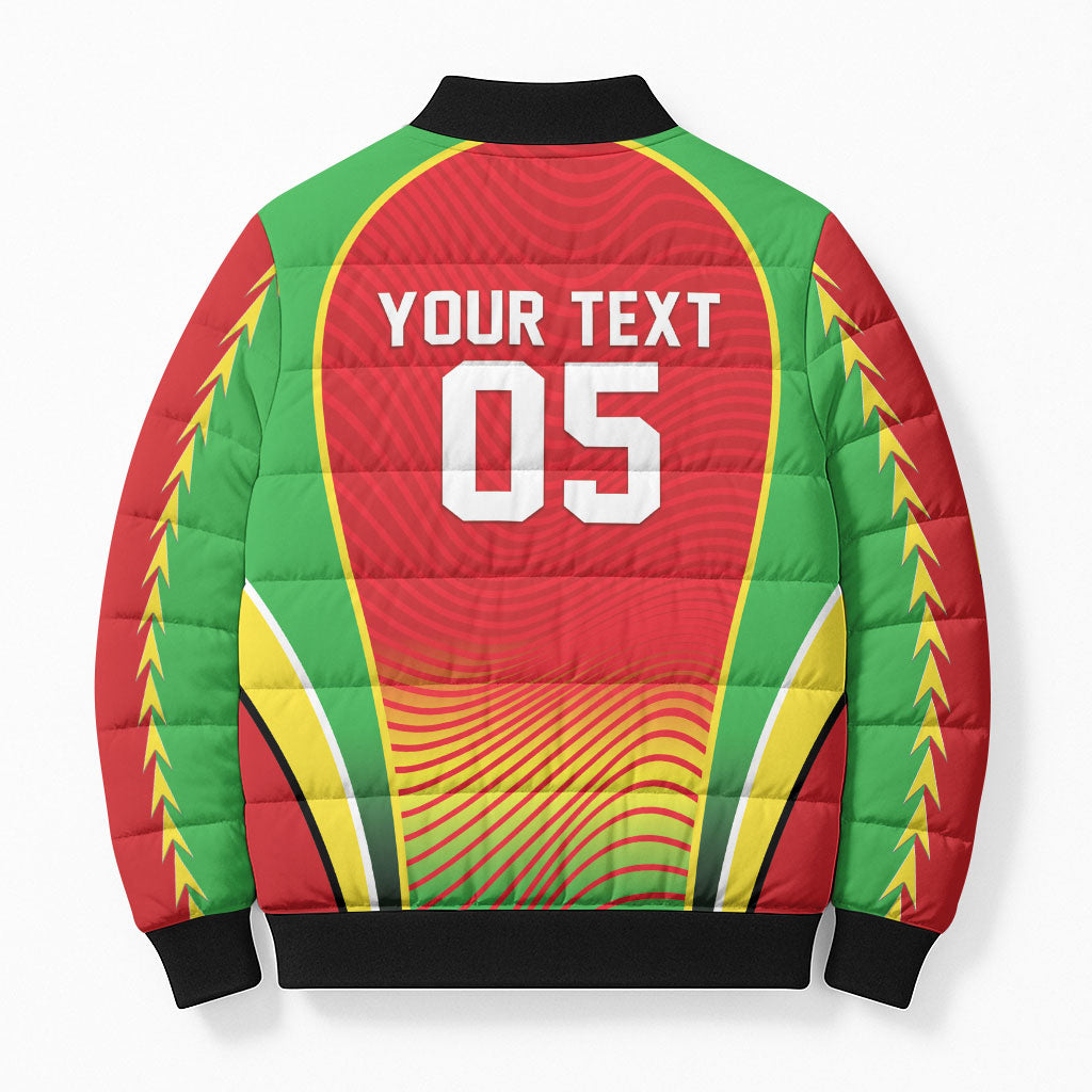 Custom Guyana 2026 Cricket Bomber Puffer Jacket Come On Warriors