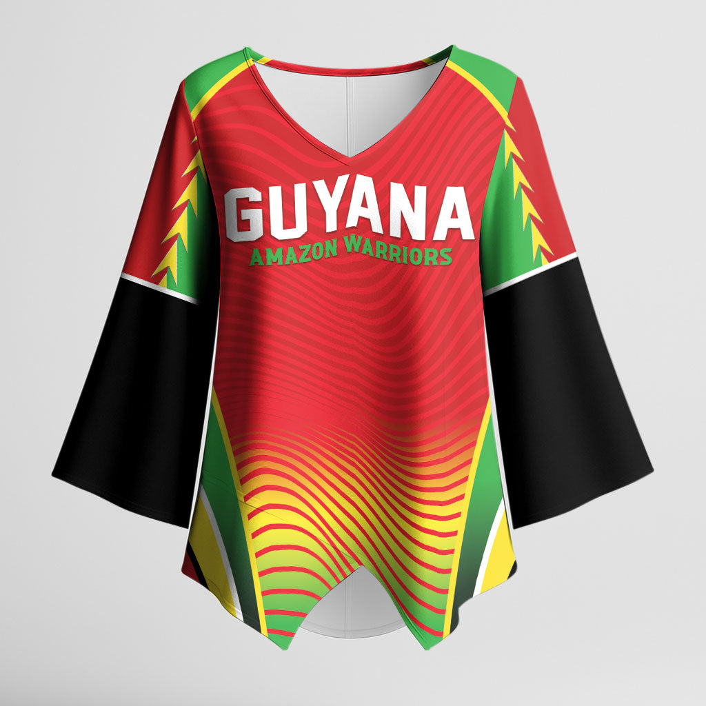 Custom Guyana 2026 Cricket Kimono Sleeve Blouse Come On Warriors