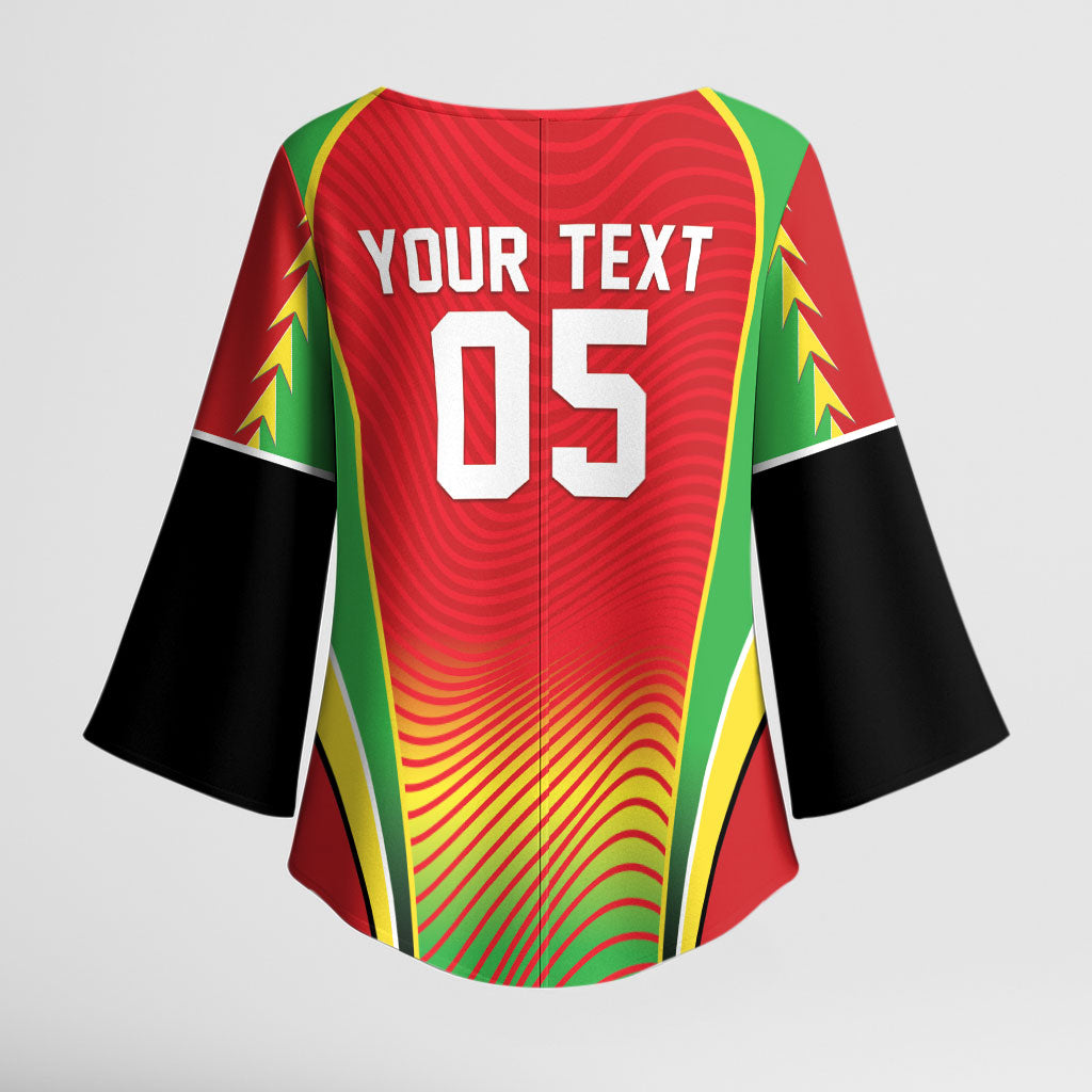 Custom Guyana 2026 Cricket Kimono Sleeve Blouse Come On Warriors