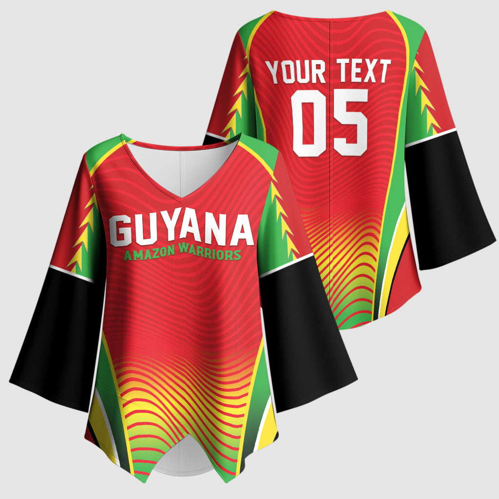Custom Guyana 2026 Cricket Kimono Sleeve Blouse Come On Warriors