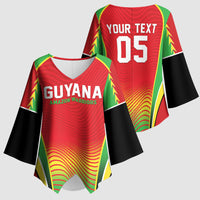 Custom Guyana 2026 Cricket Kimono Sleeve Blouse Come On Warriors
