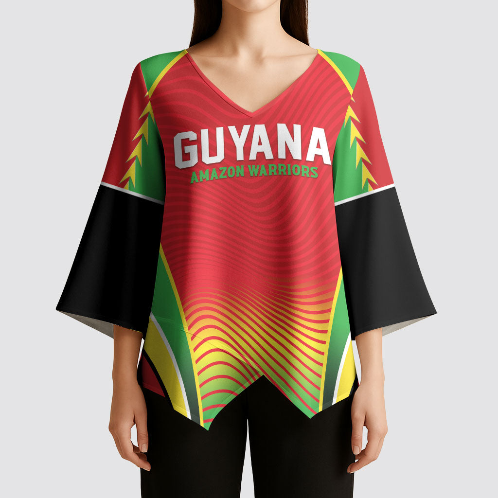 Custom Guyana 2026 Cricket Kimono Sleeve Blouse Come On Warriors