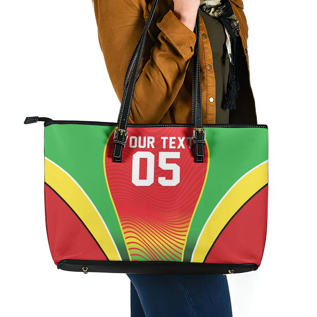 Custom Guyana 2026 Cricket Leather Tote Bag Come On Warriors
