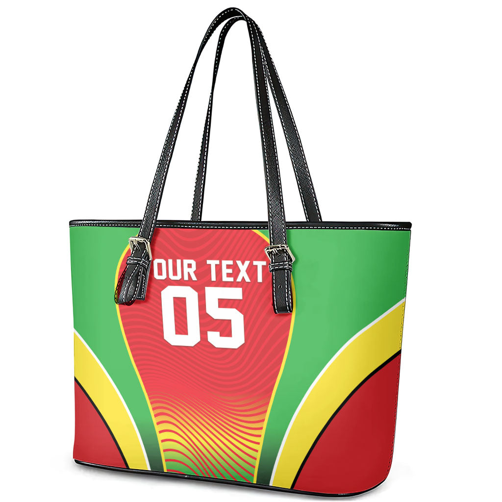 Custom Guyana 2026 Cricket Leather Tote Bag Come On Warriors