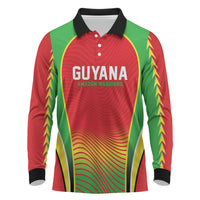 Custom Guyana 2026 Cricket Long Sleeve Polo Shirt Come On Warriors