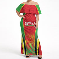 Custom Guyana 2026 Cricket Off Shoulder Maxi Dress Come On Warriors