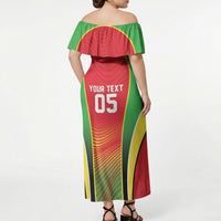 Custom Guyana 2026 Cricket Off Shoulder Maxi Dress Come On Warriors