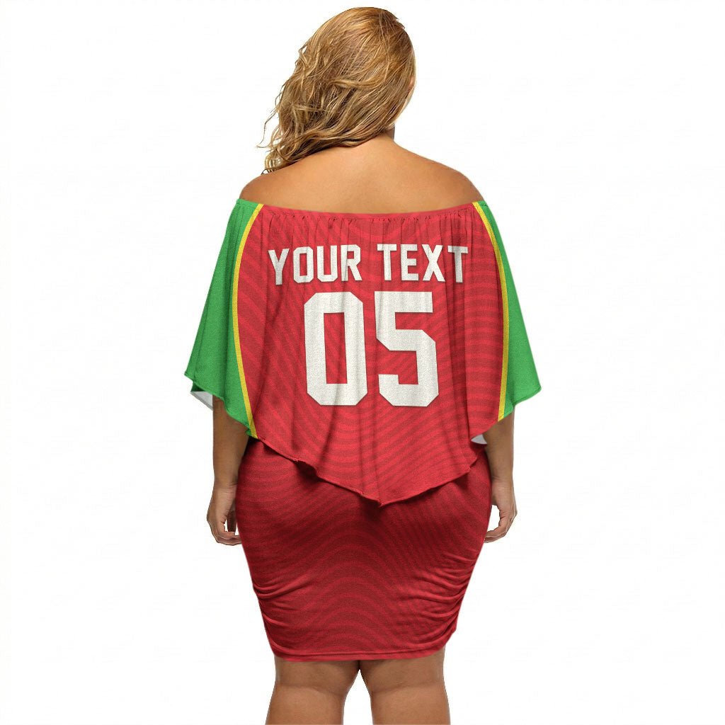 Custom Guyana 2026 Cricket Off Shoulder Short Dress Come On Warriors