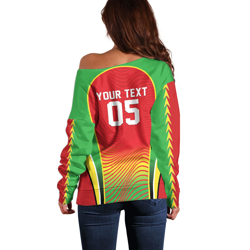 Custom Guyana 2026 Cricket Off Shoulder Sweater Come On Warriors