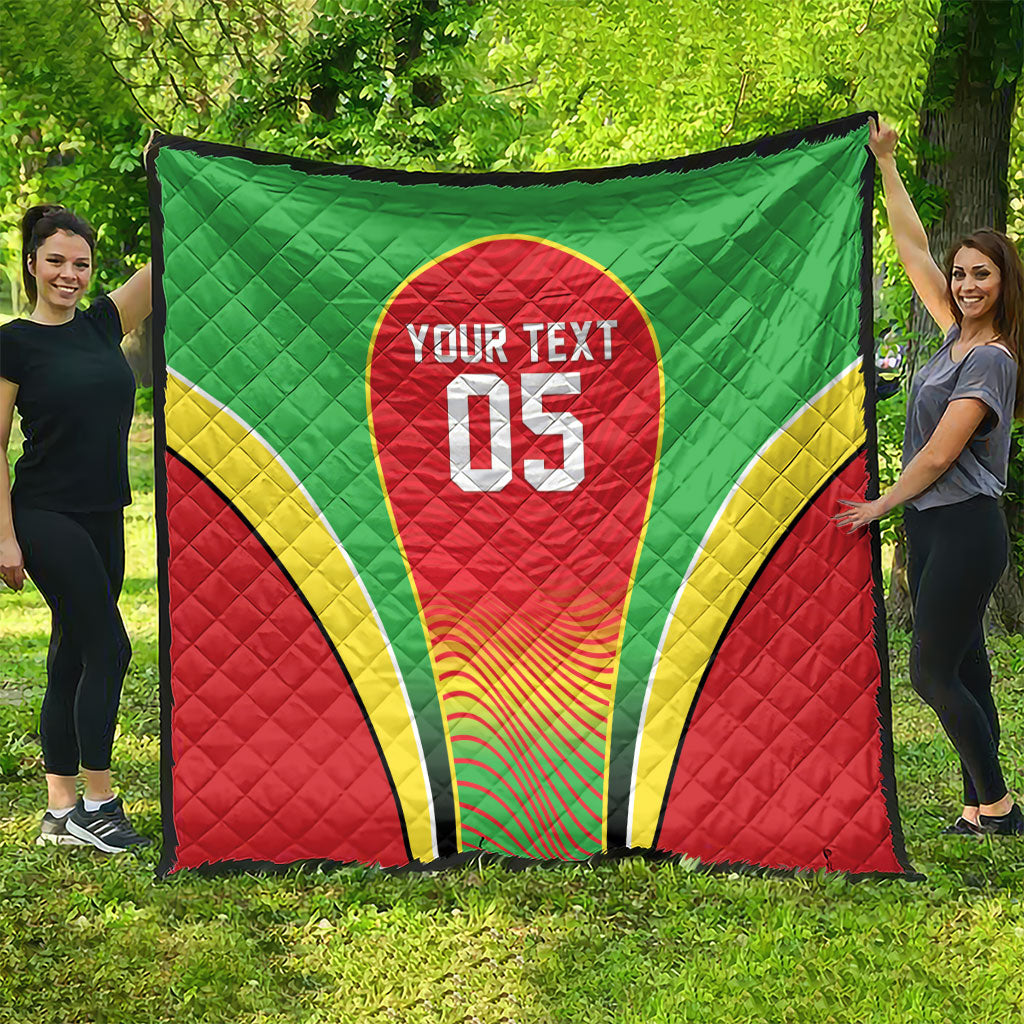 Custom Guyana 2026 Cricket Quilt Come On Warriors