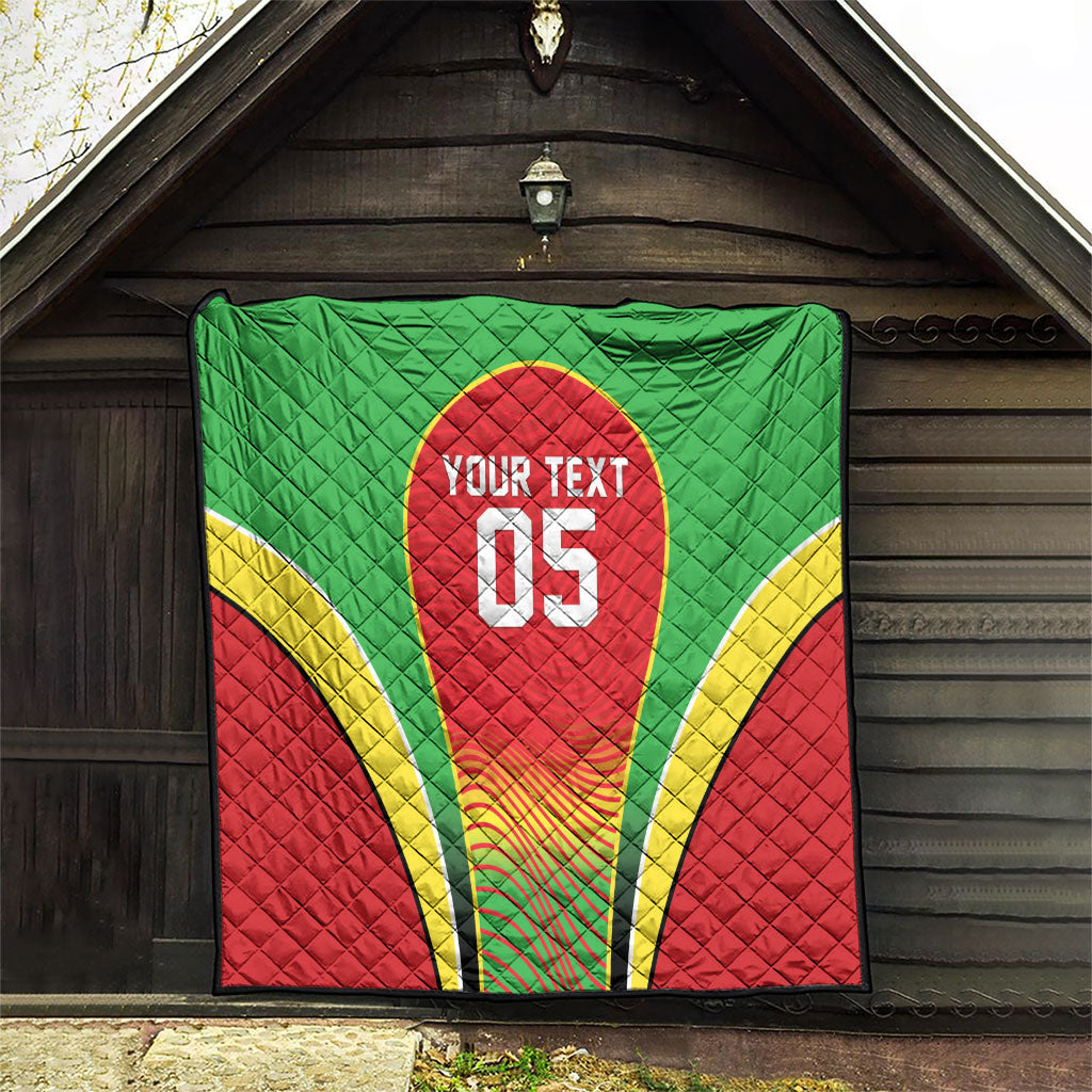 Custom Guyana 2026 Cricket Quilt Come On Warriors
