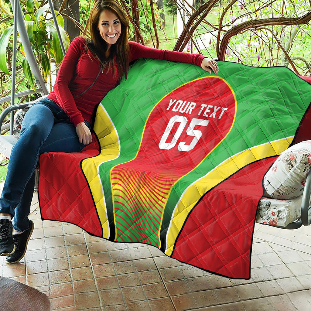 Custom Guyana 2026 Cricket Quilt Come On Warriors
