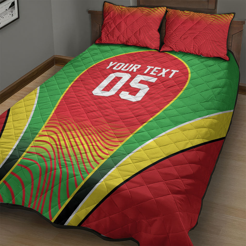 Custom Guyana 2026 Cricket Quilt Bed Set Come On Warriors