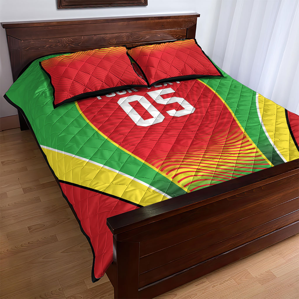 Custom Guyana 2026 Cricket Quilt Bed Set Come On Warriors