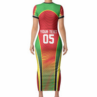 Custom Guyana 2026 Cricket Short Sleeve Bodycon Dress Come On Warriors