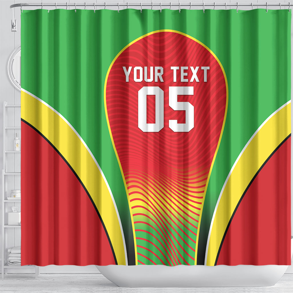 Custom Guyana 2026 Cricket Shower Curtain Come On Warriors