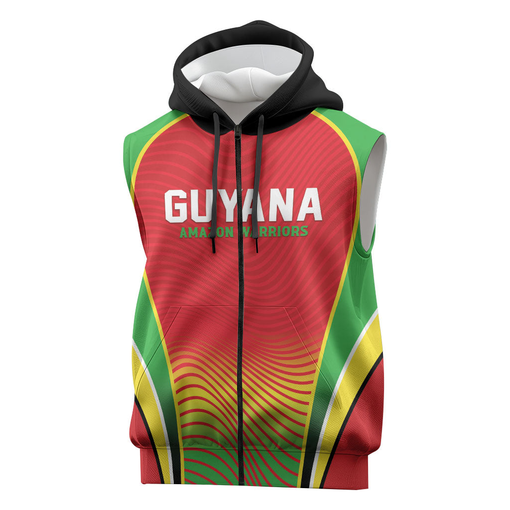 Custom Guyana 2026 Cricket Sleeveless Zip Hoodie Come On Warriors