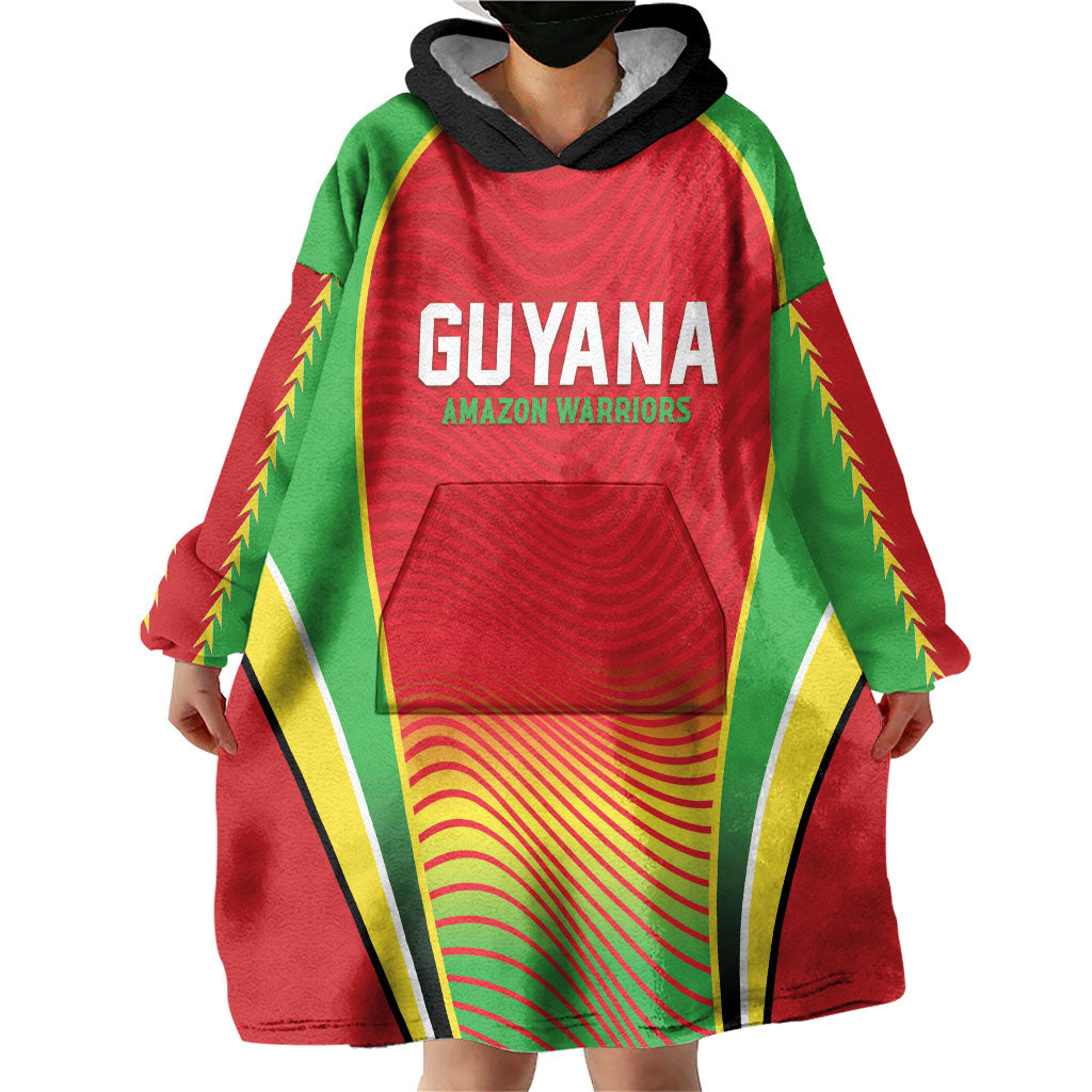 Custom Guyana 2026 Cricket Wearable Blanket Hoodie Come On Warriors