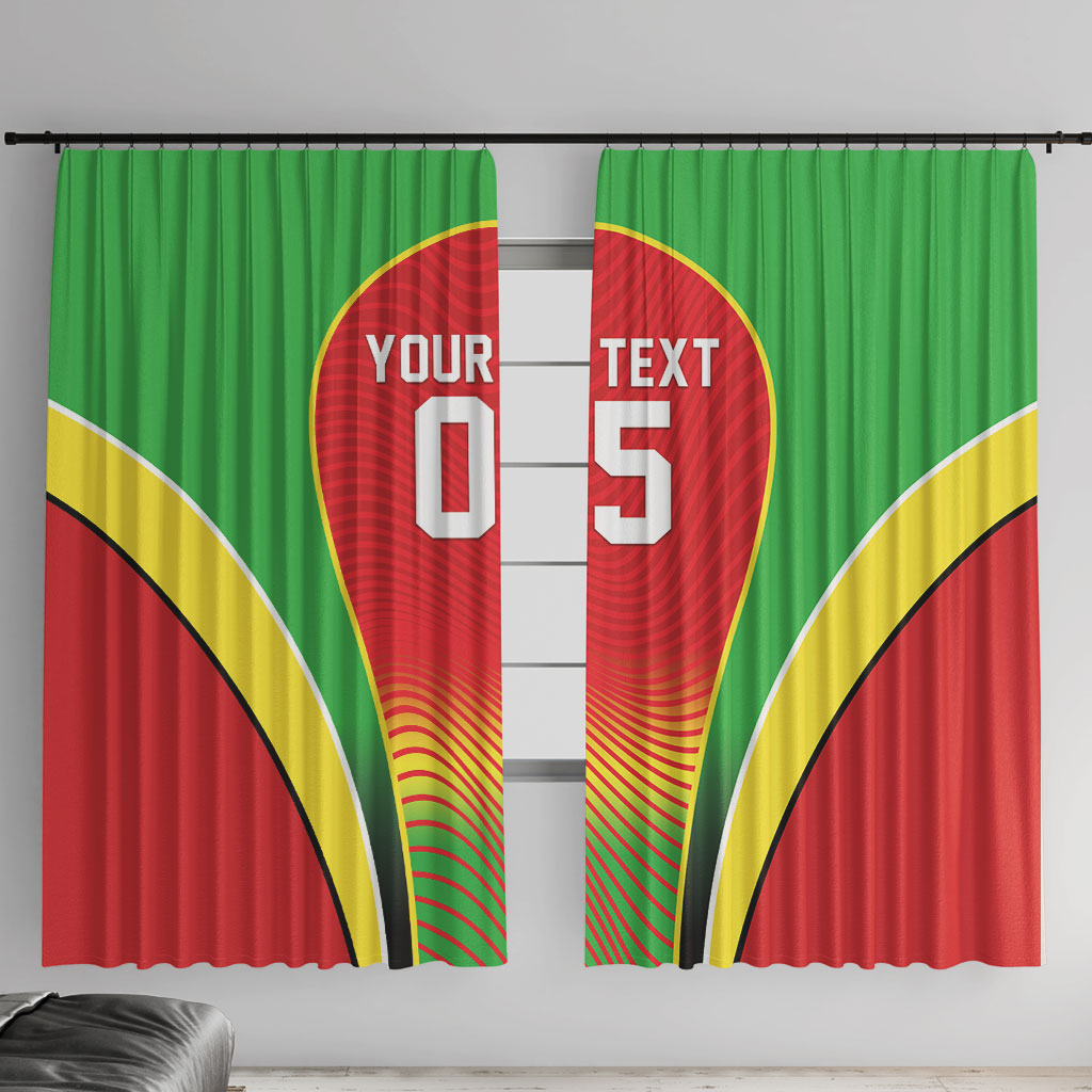 Custom Guyana 2026 Cricket Window Curtain Come On Warriors