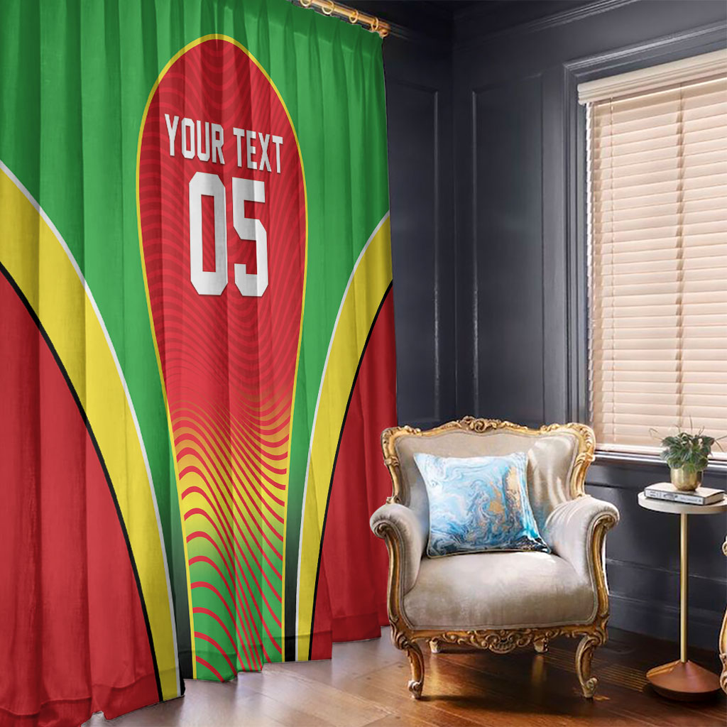 Custom Guyana 2026 Cricket Window Curtain Come On Warriors