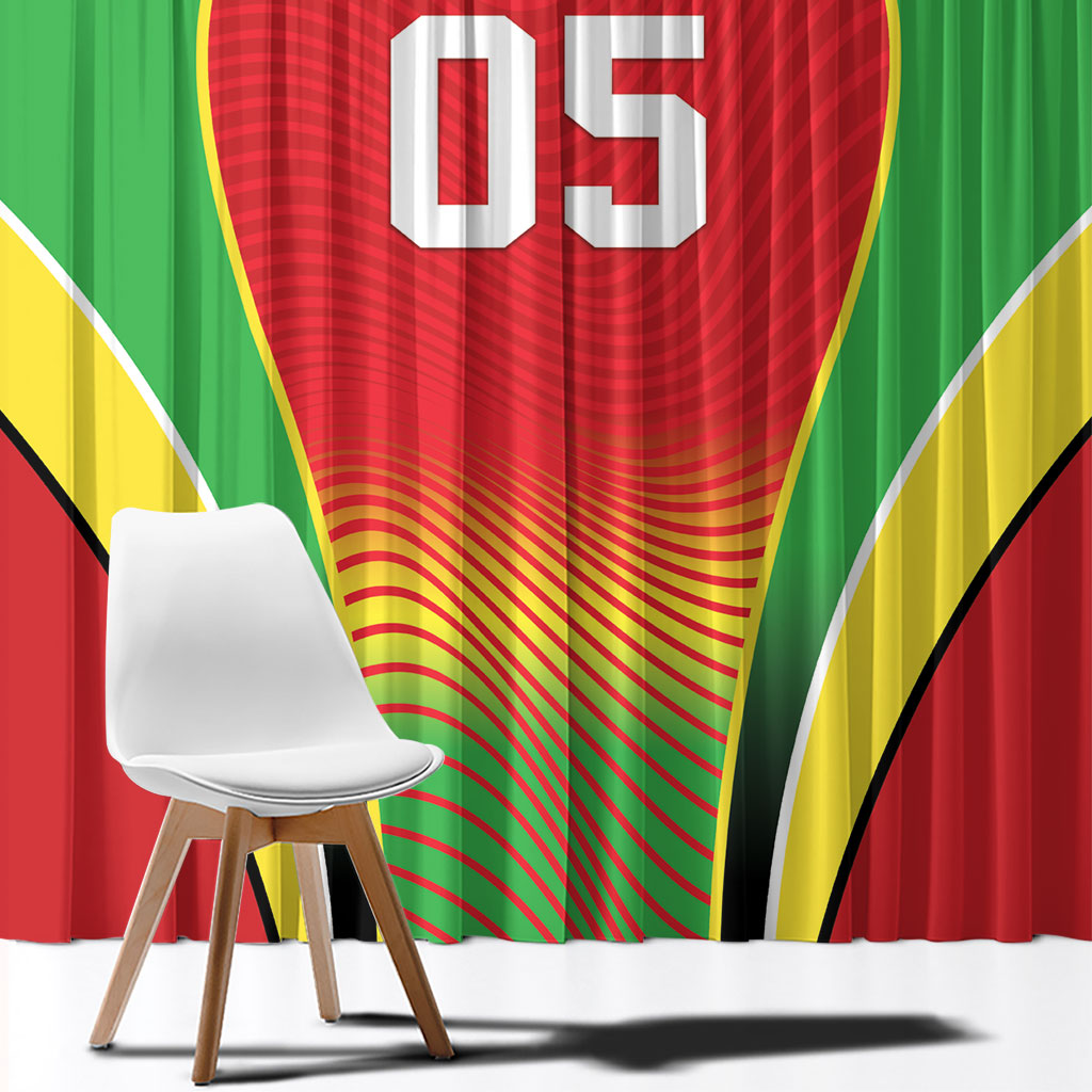 Custom Guyana 2026 Cricket Window Curtain Come On Warriors