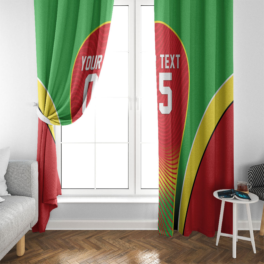 Custom Guyana 2026 Cricket Window Curtain Come On Warriors