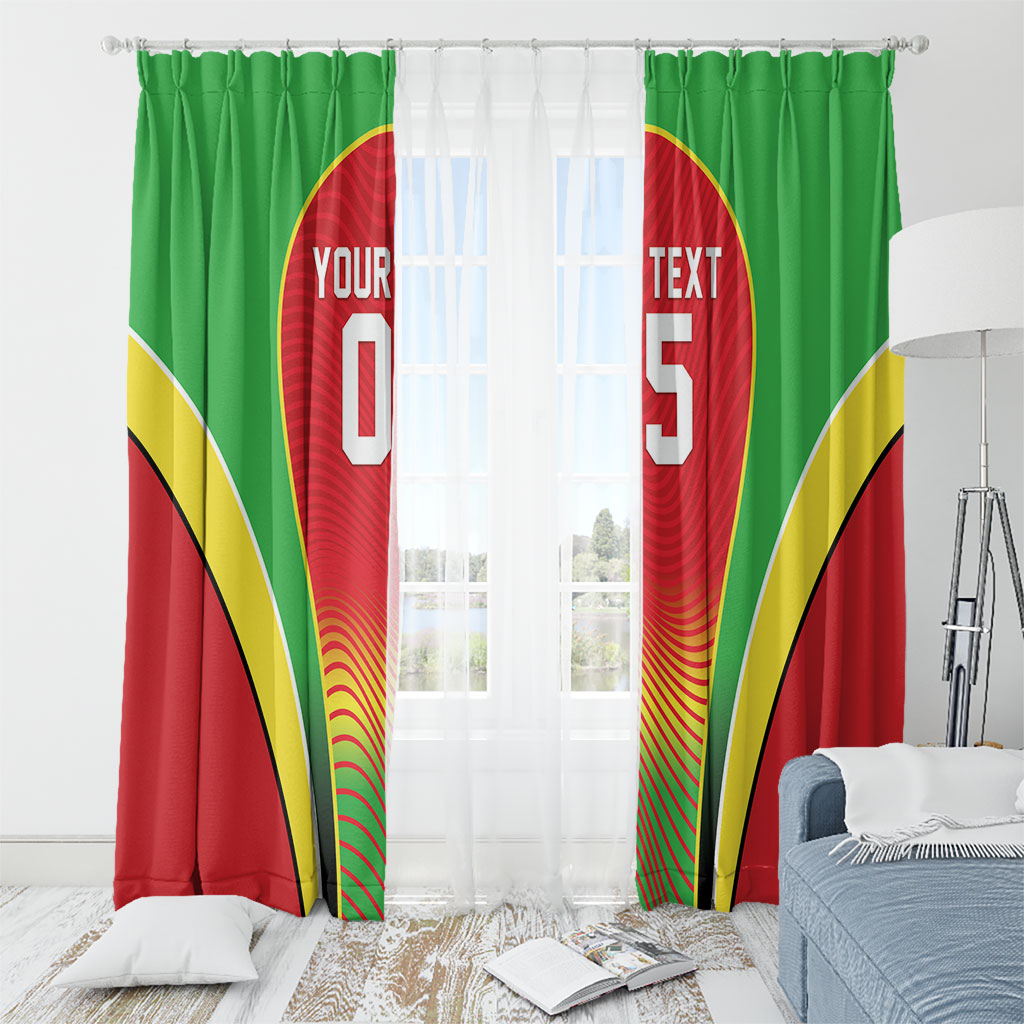 Custom Guyana 2026 Cricket Window Curtain Come On Warriors