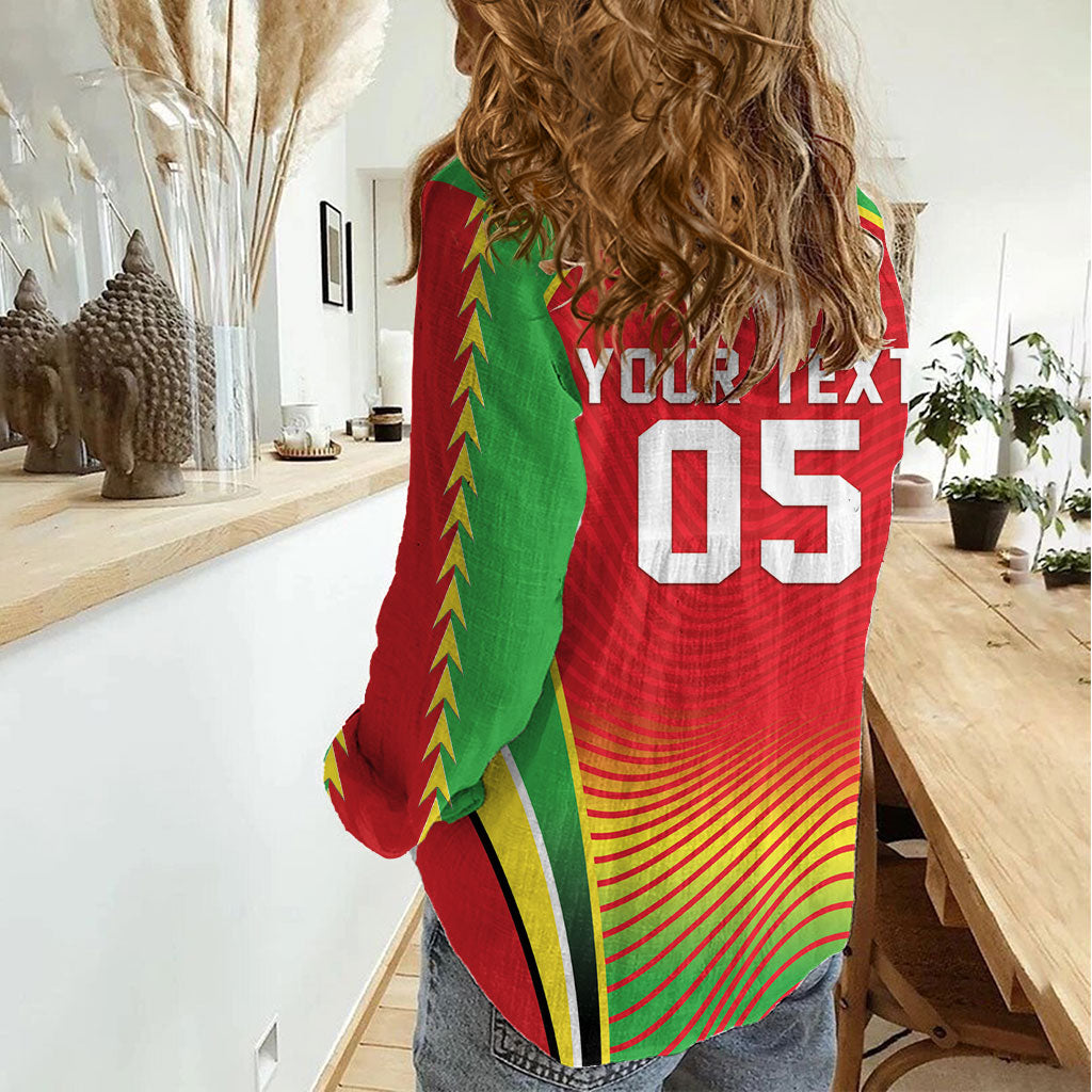 Custom Guyana 2026 Cricket Women Casual Shirt Come On Warriors