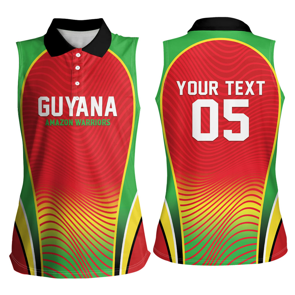Custom Guyana 2026 Cricket Women Sleeveless Polo Shirt Come On Warriors