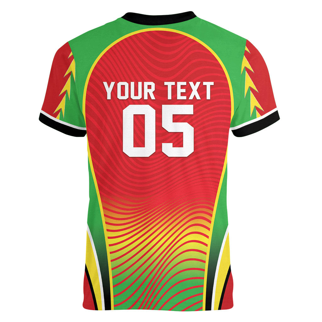Custom Guyana 2026 Cricket Women V-Neck T-Shirt Come On Warriors