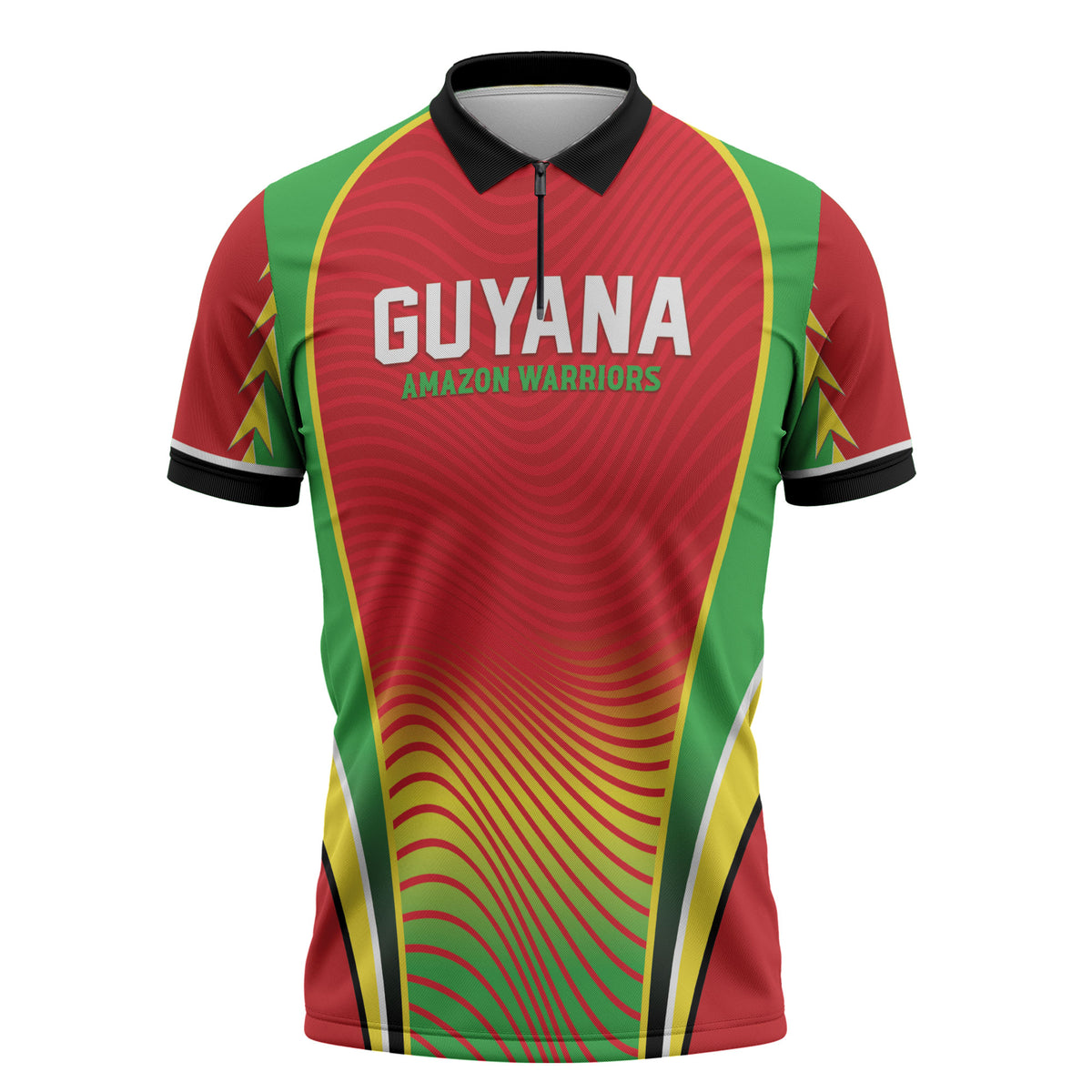 Custom Guyana 2026 Cricket Zipper Polo Shirt Come On Warriors