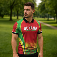 Custom Guyana 2026 Cricket Zipper Polo Shirt Come On Warriors