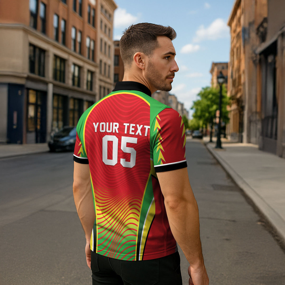 Custom Guyana 2026 Cricket Zipper Polo Shirt Come On Warriors