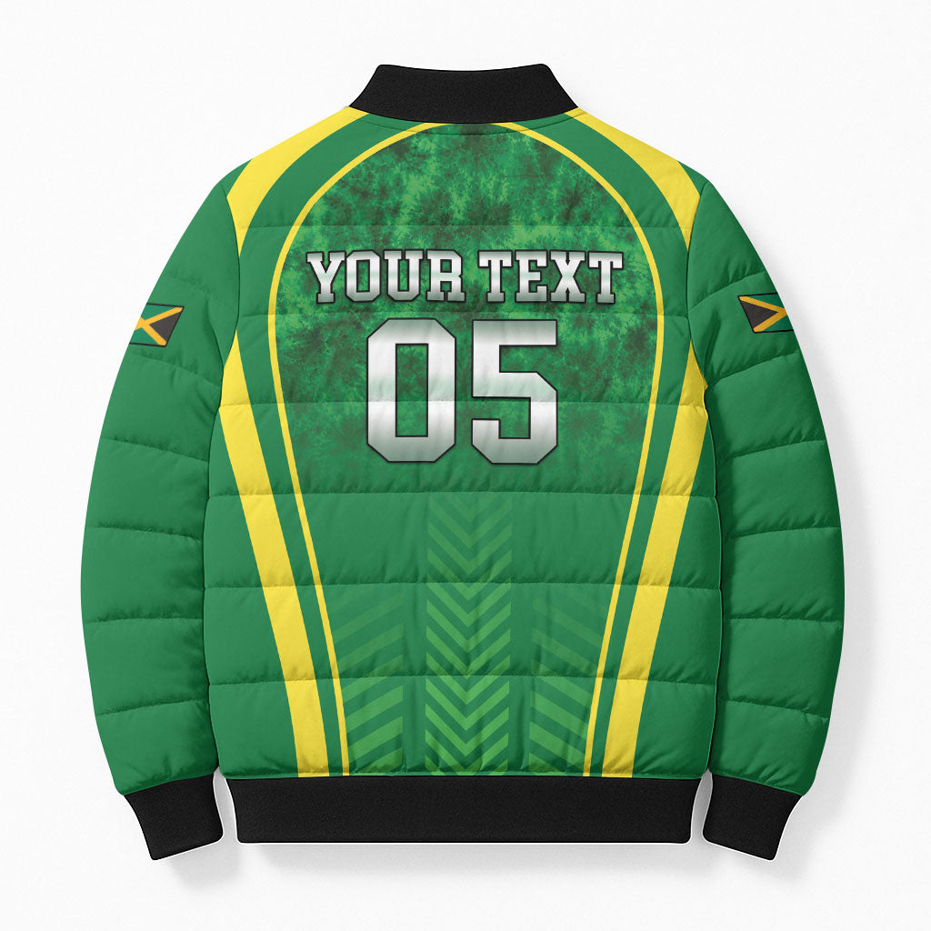 Custom Jamaica 2026 Cricket Bomber Puffer Jacket Go Champions