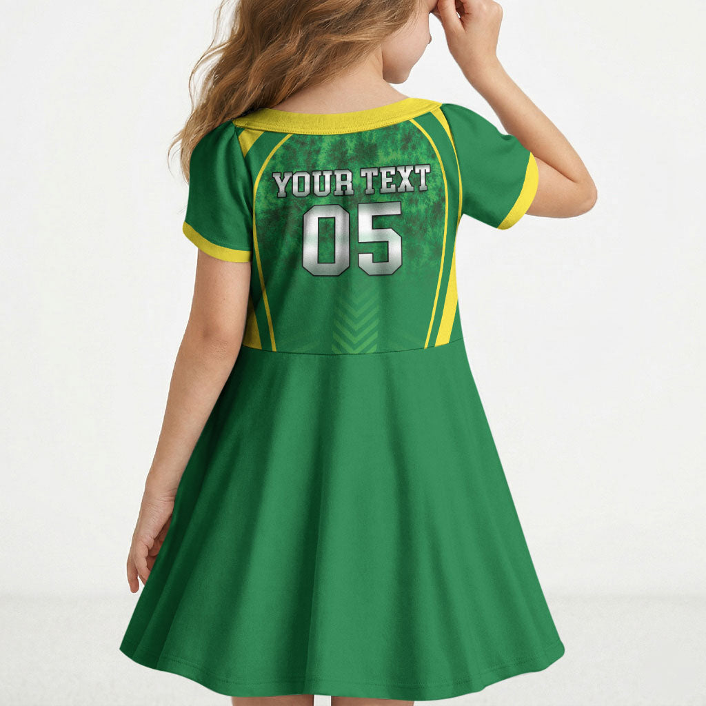 Custom Jamaica 2026 Cricket Kid Short Sleeve Dress Go Champions