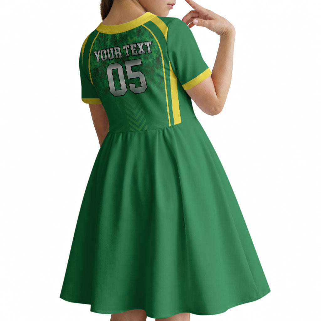Custom Jamaica 2026 Cricket Kid Short Sleeve Dress Go Champions