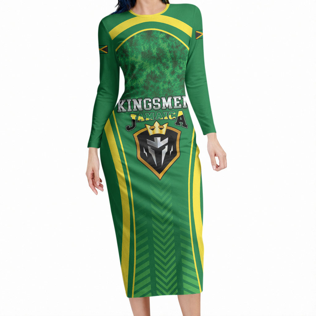 Custom Jamaica 2026 Cricket Long Sleeve Bodycon Dress Go Champions