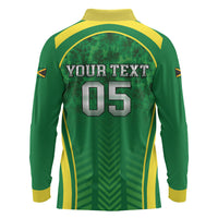 Custom Jamaica 2026 Cricket Long Sleeve Polo Shirt Go Champions