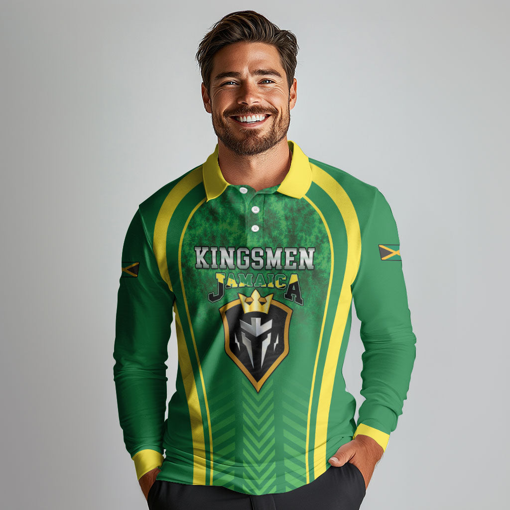 Custom Jamaica 2026 Cricket Long Sleeve Polo Shirt Go Champions