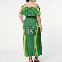 Custom Jamaica 2026 Cricket Off Shoulder Maxi Dress Go Champions