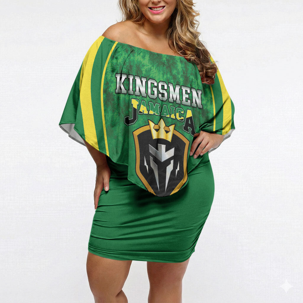 Custom Jamaica 2026 Cricket Off Shoulder Short Dress Go Champions