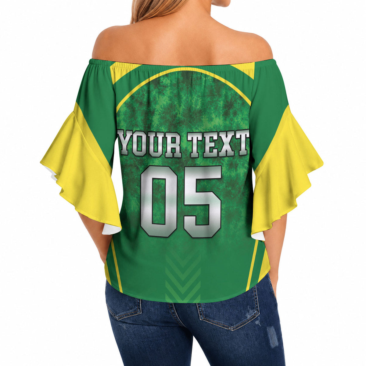 Custom Jamaica 2026 Cricket Off Shoulder Wrap Waist Top Go Champions